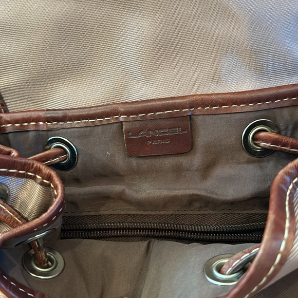 LANCEL PARIS backpack in pink and brown - Picture 3 of 5